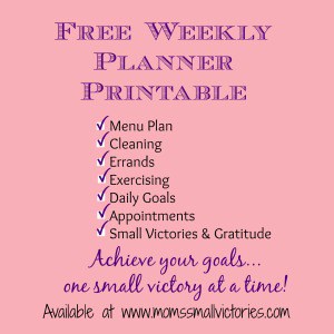 Free Weekly Planner Printable with Menu Plan and Daily Goals