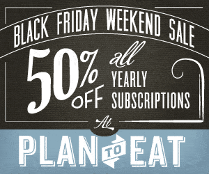 Plan to Eat Online Menu Planning Service Black Friday Sale 2014