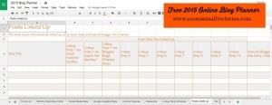 Posts Linked Up Schedule in our Free 2015 online blog planner can be used in Google Drive, Excel or printed