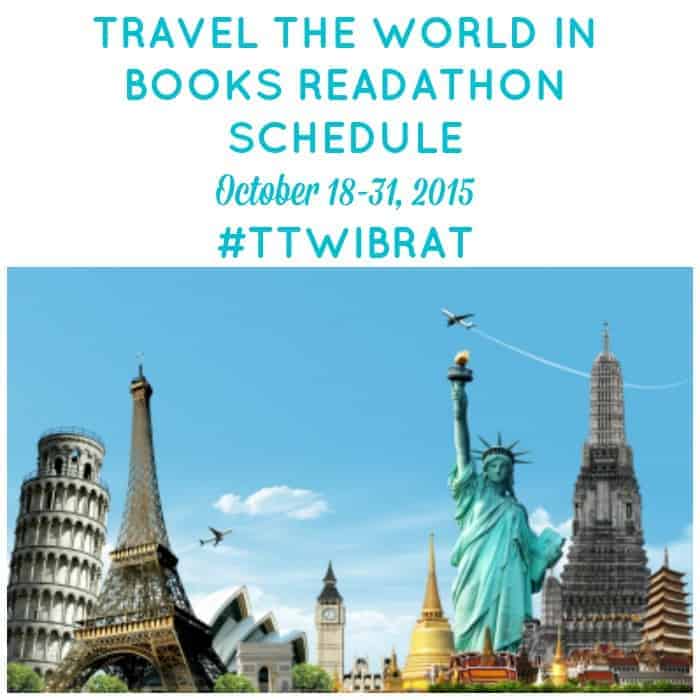 Travel the World in Books Readathon Schedule for October 18-31, 2015. Read as much as you can to explore other countries and cultures. Check out our schedule of mini-challenges, Twitter chats, daily discussion topics and more to get you talking about the world's best books.
