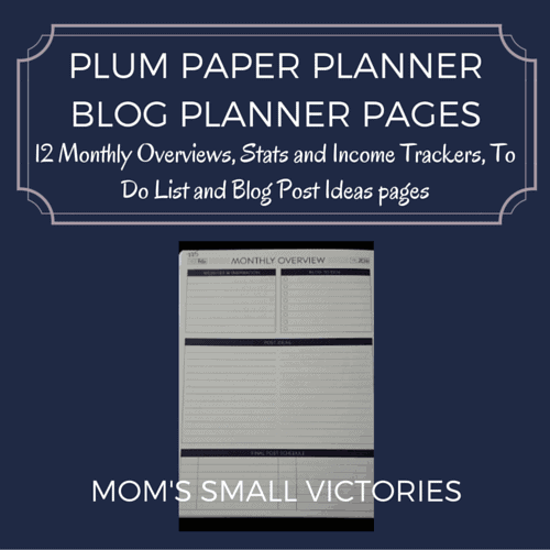 Plum Paper Planner Blog Planning Pages: 12 monthly overviews, stats and income trackers, to do lists and blog post ideas pages.