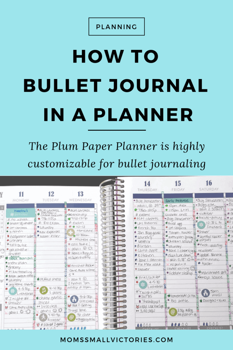 How To Bullet Journal In A Planner: The Customizable Plum Paper Planner Makes a Great Bullet Journal
