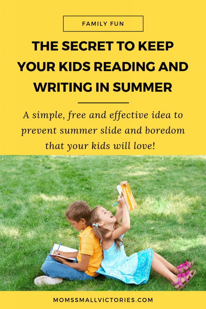 Snag this free, simple and effective secret to keep your kids reading and writing in summer while saving your sanity and curing summer boredom. 