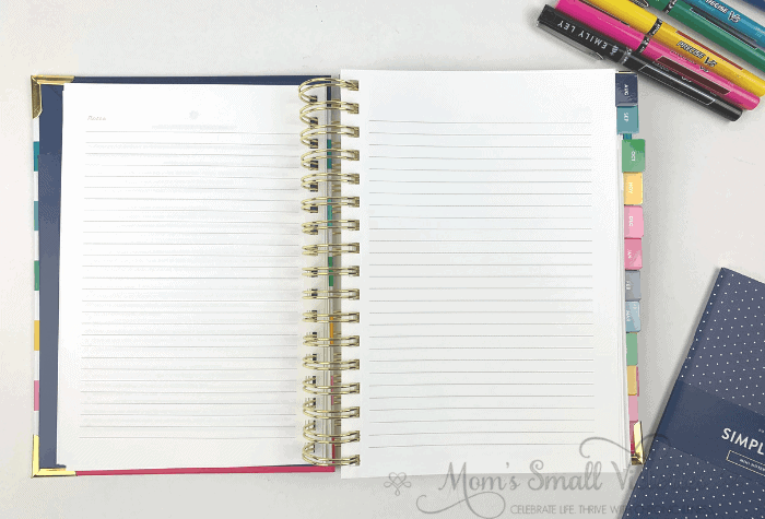 The Daily Simplified Planner Review. New this year are 4 lined notes pages in the front of the planner between the Prep Work and the August 2019 calendar.
