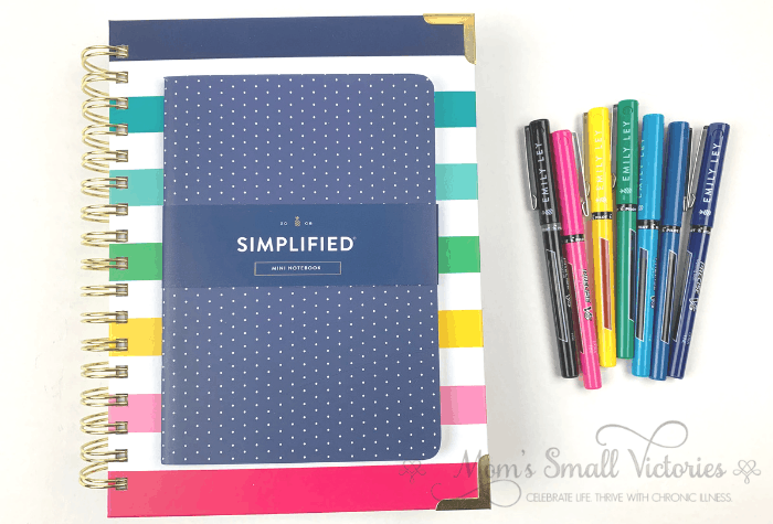 The Daily Simplified Planner Review. The 2020 Daily Simplified Planners have 4 lined notes pages in the planner. I will be using an extra mini notebook shown here in the navy dot cover to keep track of my weekly overview goals and next action lists and a brain dump of important ideas, tasks and projects I don't want to forget. 