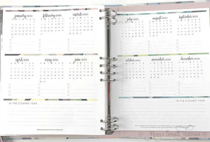 The year ahead page for future planning in the Erin Condren Life Planner Binder neutral color scheme. 