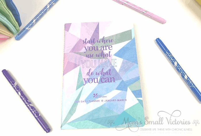 the Erin Condren Daily Petite Planner volume 1 contains daily planning pages for Jan to Mar 2020. 